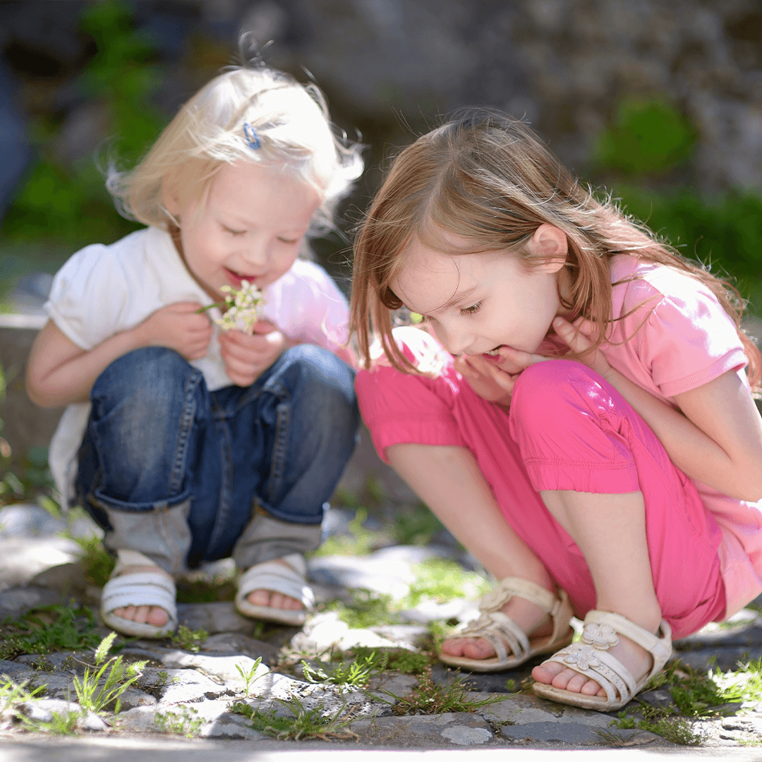 Lapset tutkivat ötököitä nurmikolla – kesäohjelmaa lapsille luonnossa