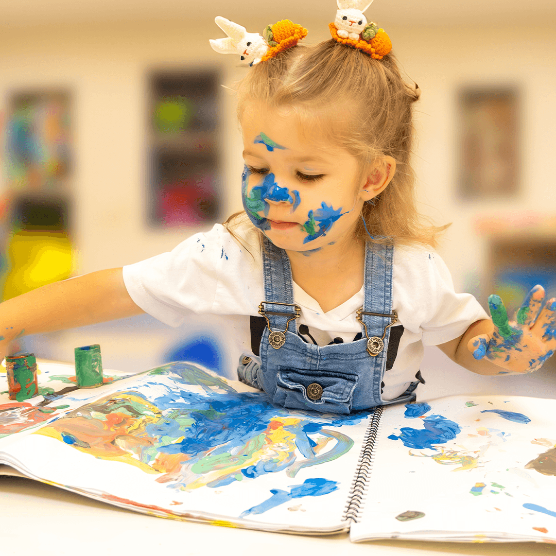Child painting, movement for kids supports fine motor skills